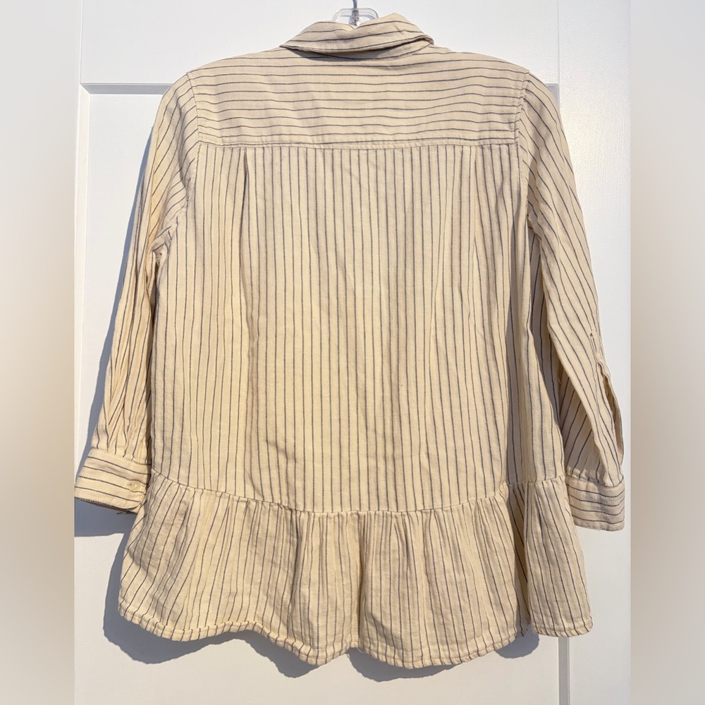 Trovata Birds of Paradis Striped Peplum Top – Size M - Picture 3 of 6